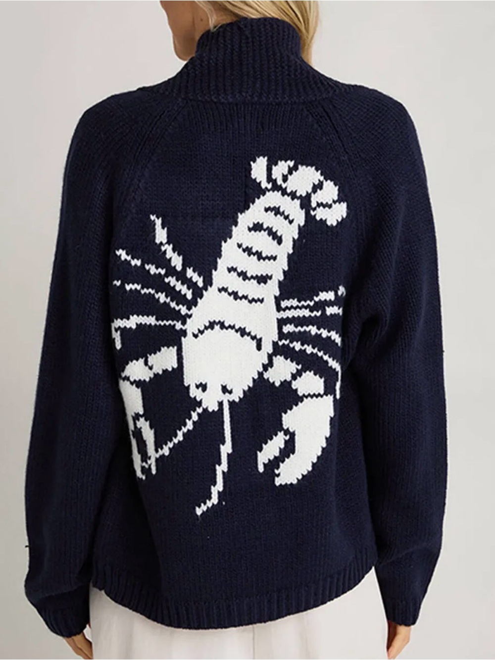 Navy Lobster knit Sweater - Women